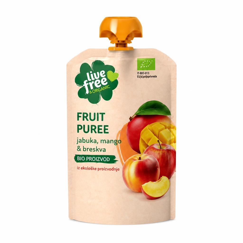 Live Free & Organic voćna kašica u tubi 100 g Akcija u trgovini Plodine