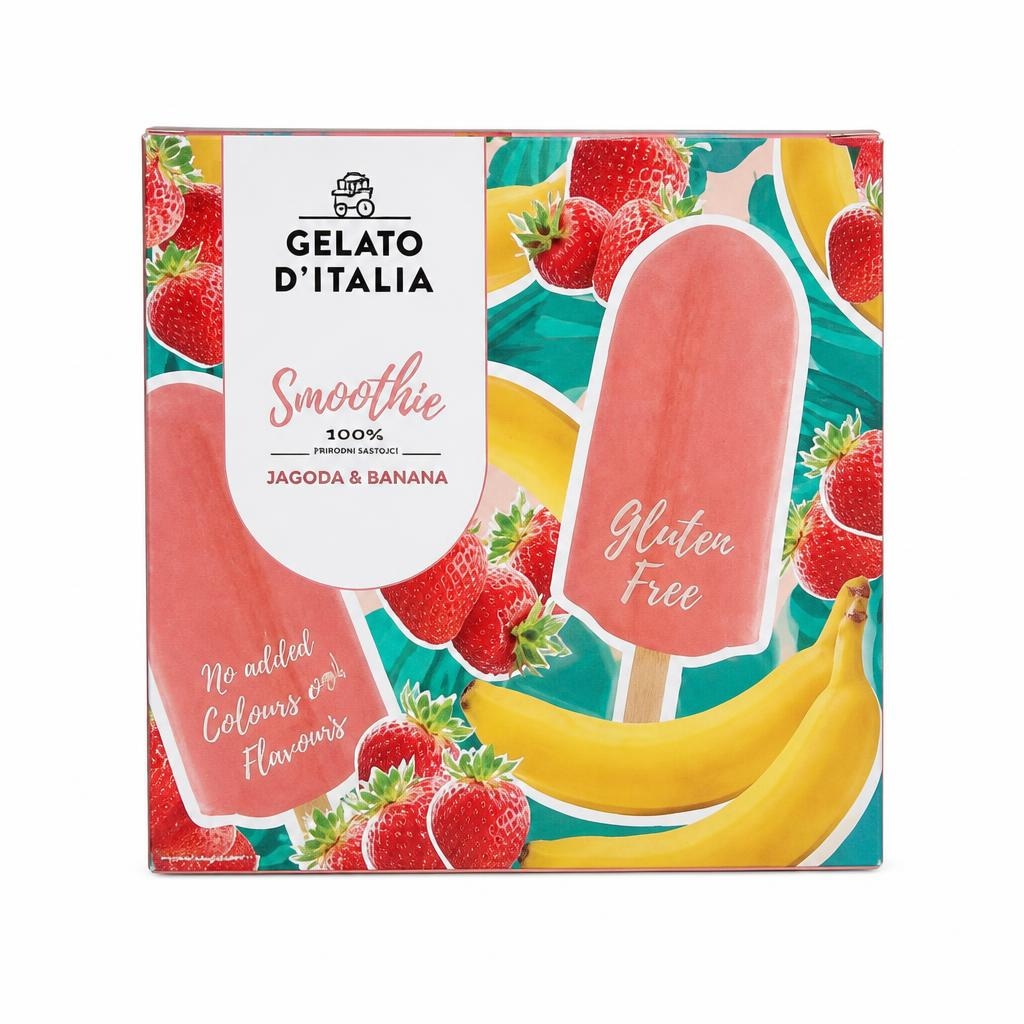 Gelato D'Italia Smoothie Jagoda i Banana 4x70g - Akcija u trgovini Žabac