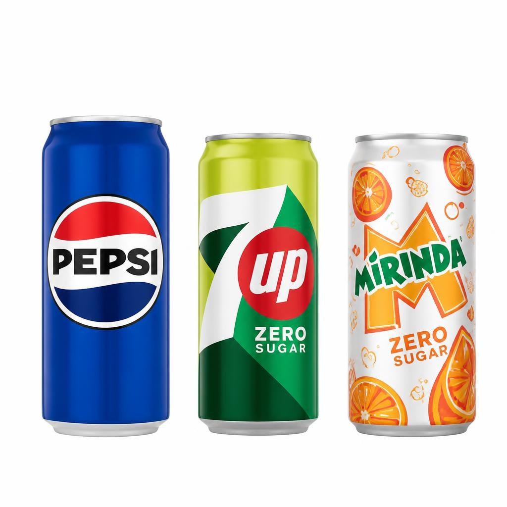 Pepsi gazirano piće, 7 Up Zero gazirano piće, Mirinda Zero gazirano piće 0,33 l PEPSI, 7 UP, MIRINDA Akcija u trgovini Ribola