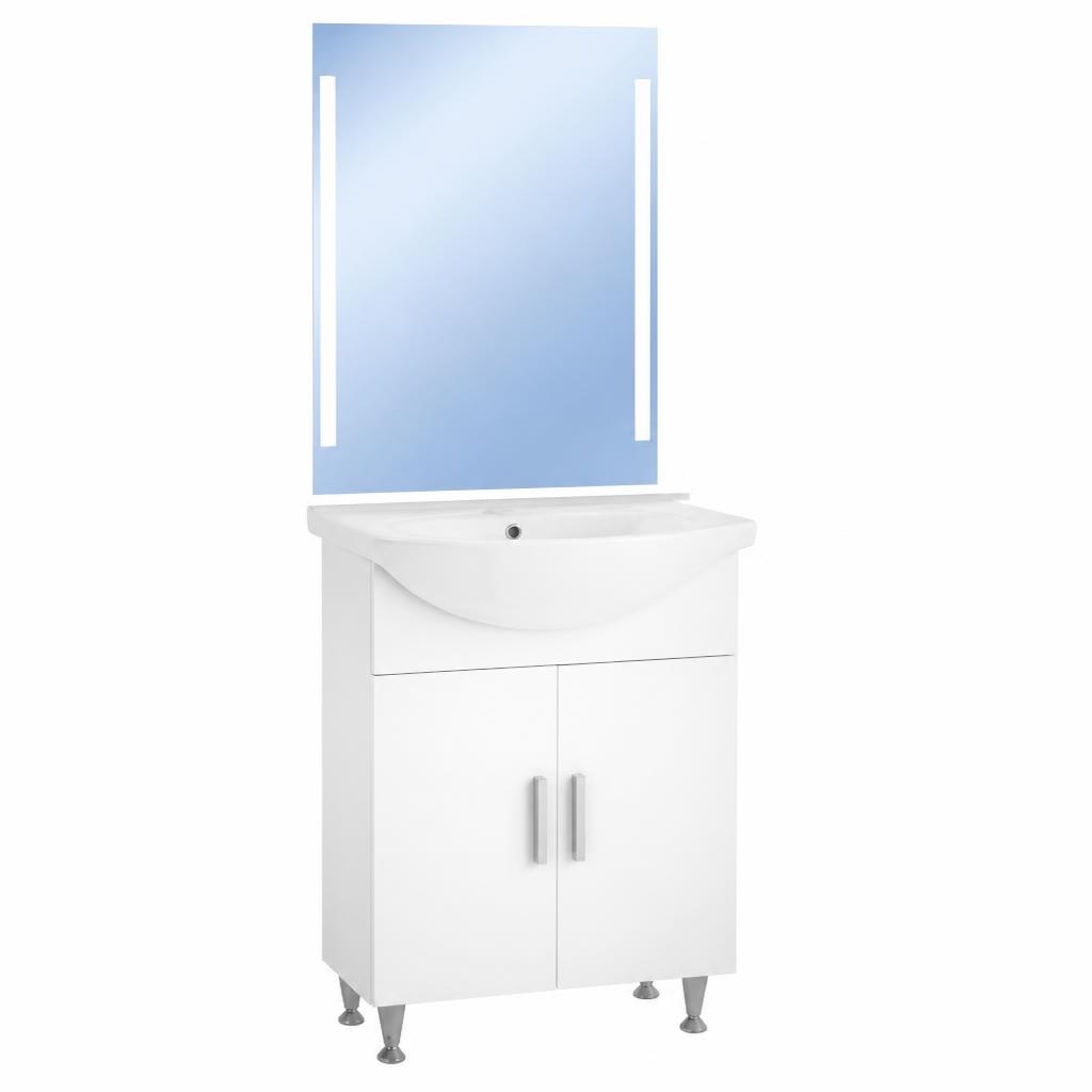 Set kupaonski ormarić s umivaonikom 'Picco' i ogledalo 'Chrystal Stripe' Akcija u trgovini Bauhaus