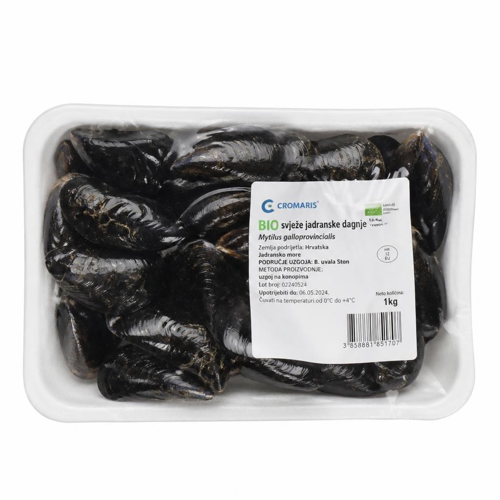 Bio svježe jadranske dagnje cca 1.5 kg Akcija u trgovini Lidl
