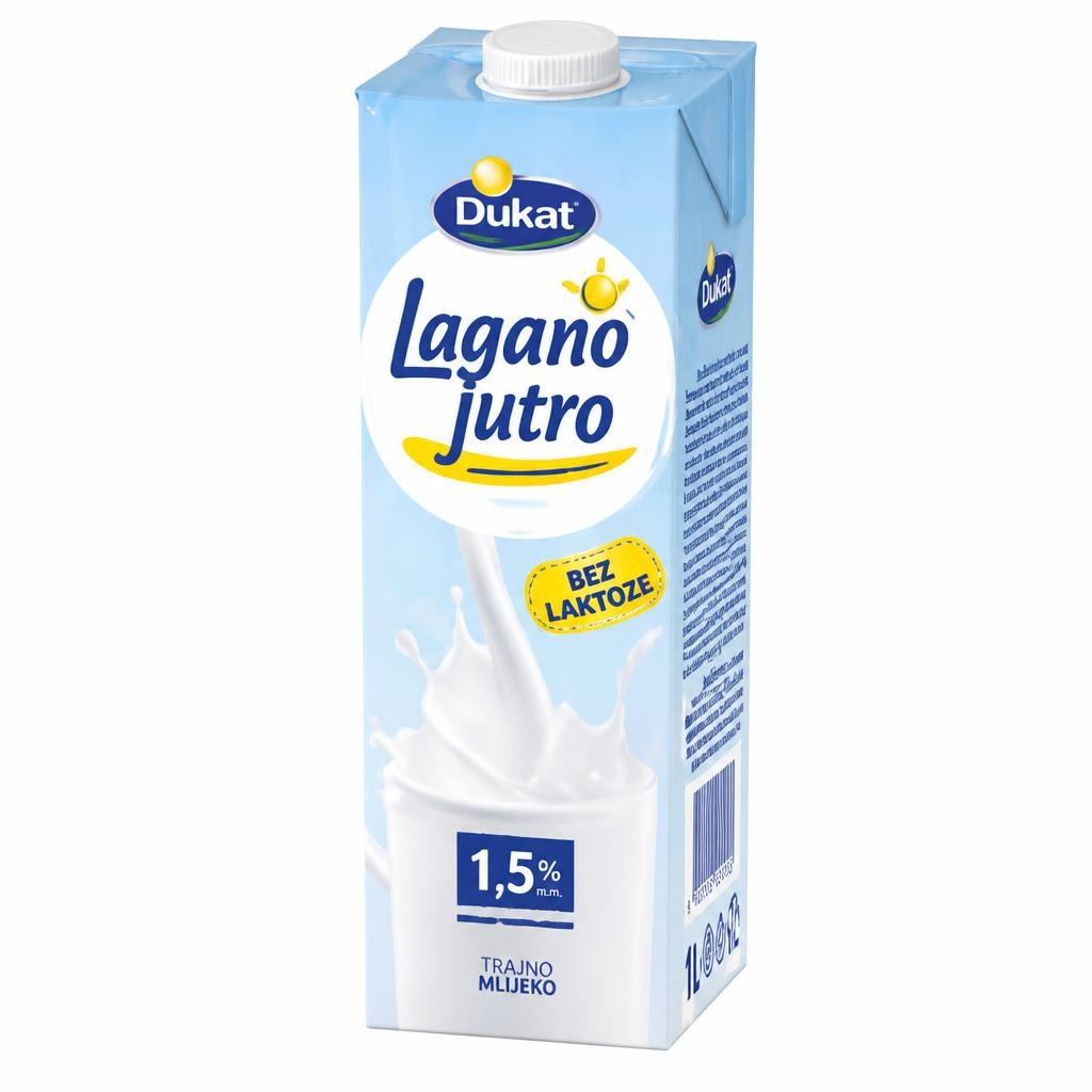 Trajno mlijeko Lagano jutro 1 l Dukat - Akcija u trgovini Bakmaz