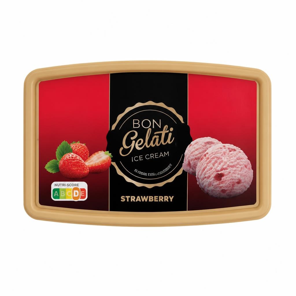 Bon Gelati Sladoled stracciatella ili jagoda 1 l - Akcija u trgovini Lidl
