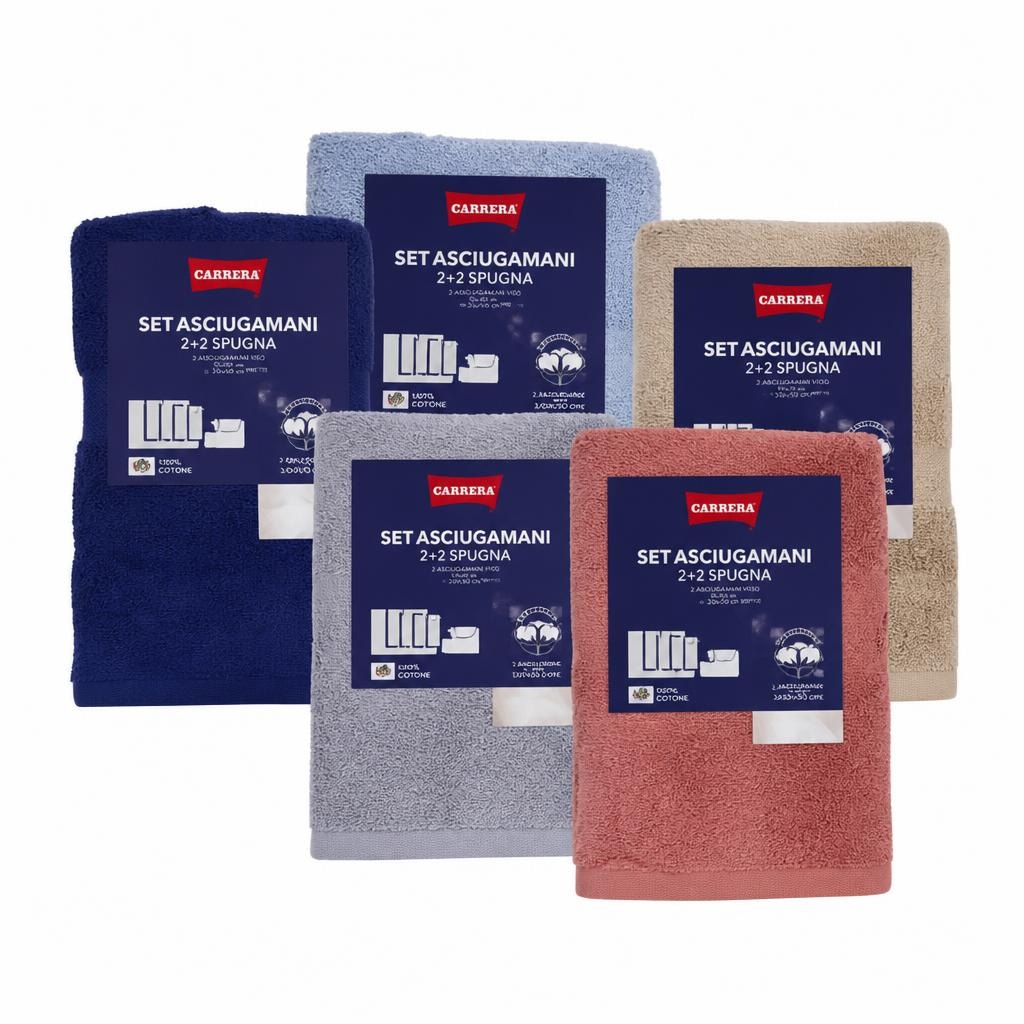 Carrera Set kupaonskih ručnika 2x 30x50 cm + 2x 50x90 cm Akcija u trgovini Plodine