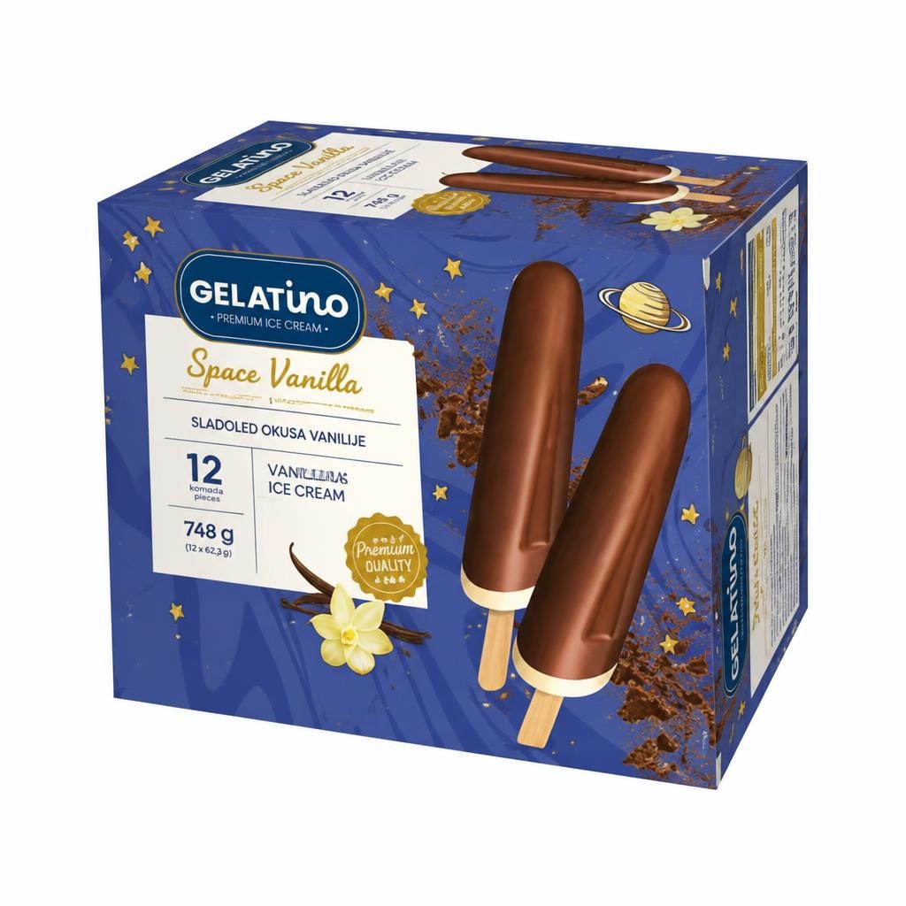 GELATINO Sladoled Space Vanilla na štapiću 12x52 ml - Akcija u trgovini Plodine