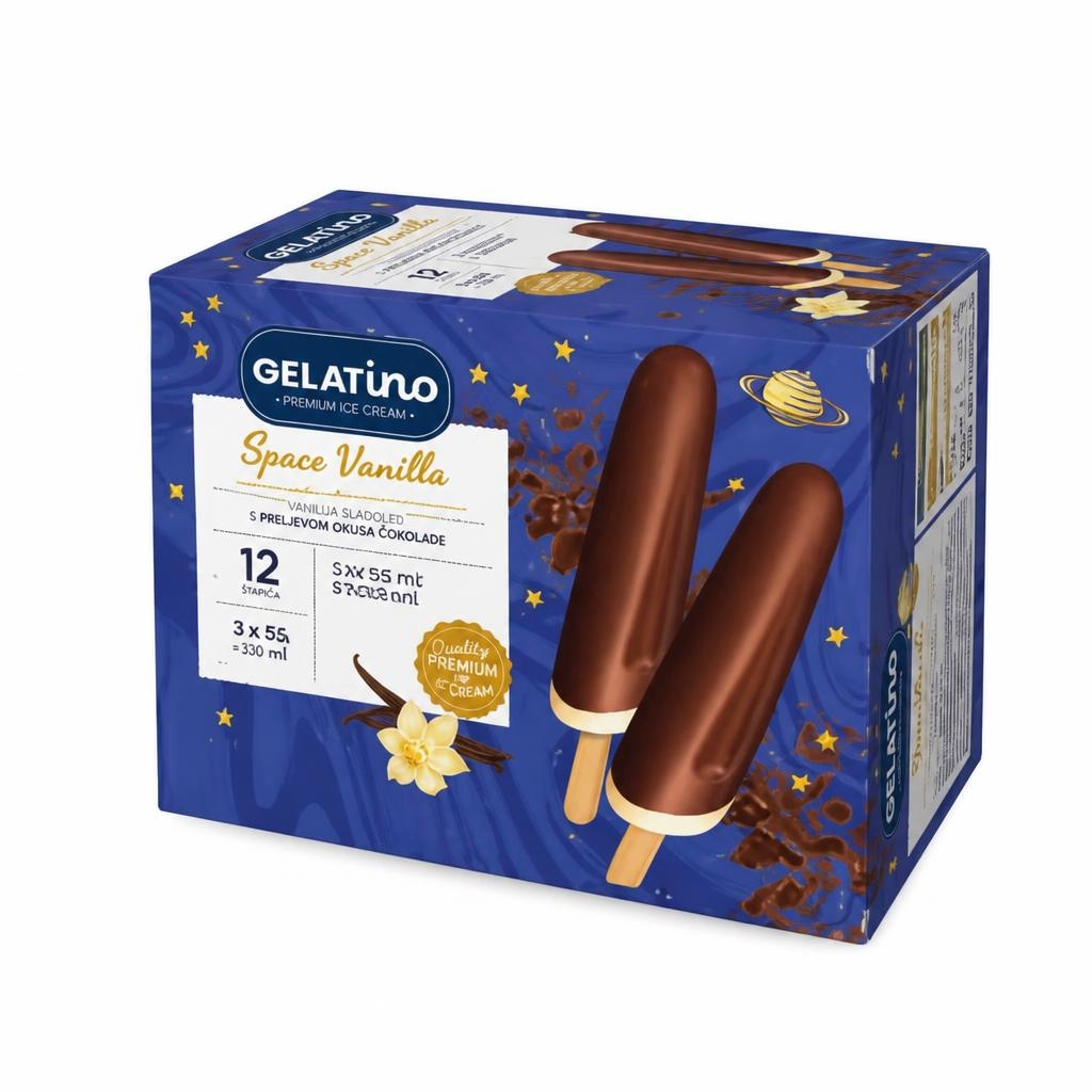 GELATINO Sladoled Space Vanilla 12x 52 ml - Akcija u trgovini Plodine