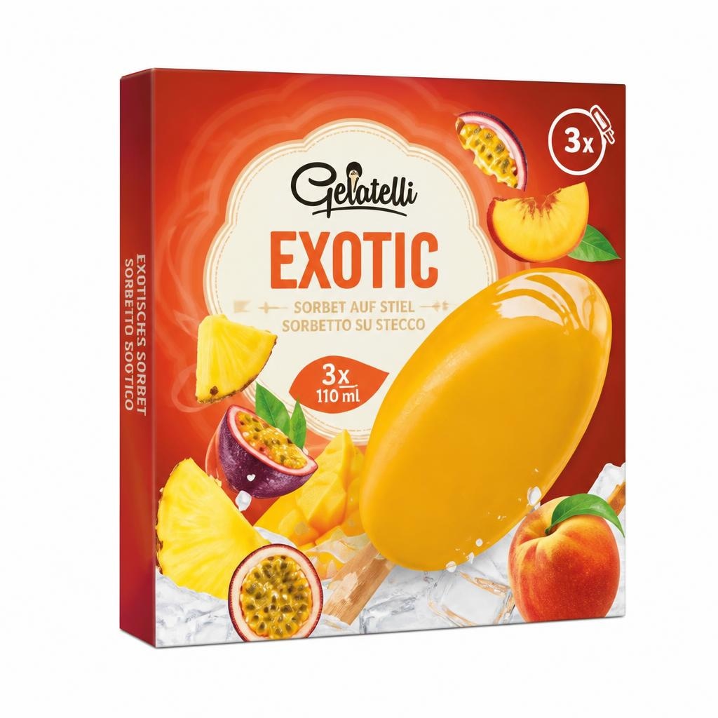 Gelatelli Sorbet na štapiću 3 x 110ml - Akcija u trgovini Lidl