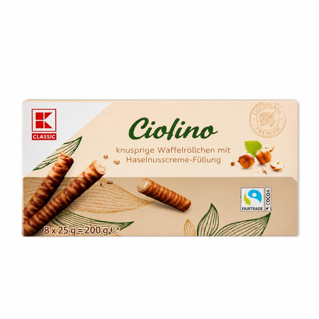 Vafel rolice s lješnjak punjenjem Ciolino 200 g K Classic Akcija u trgovini Kaufland