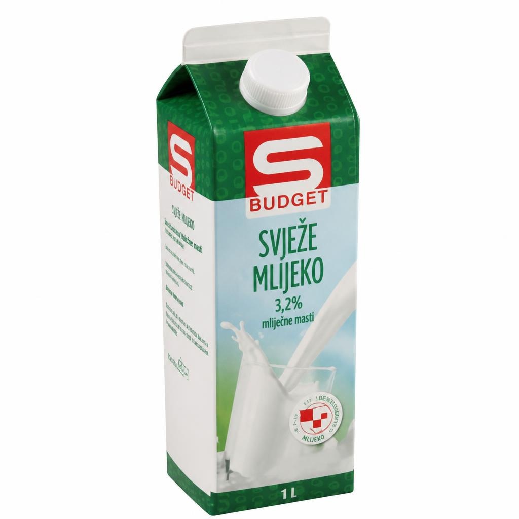 Svježe mlijeko 1 L Budget - Akcija u trgovini Spar