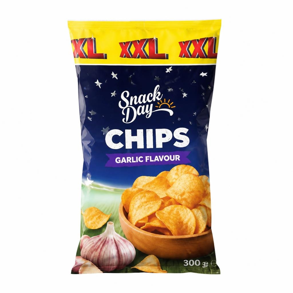 SNACK DAY Čips s češnjakom 300 g - Akcija u trgovini Lidl
