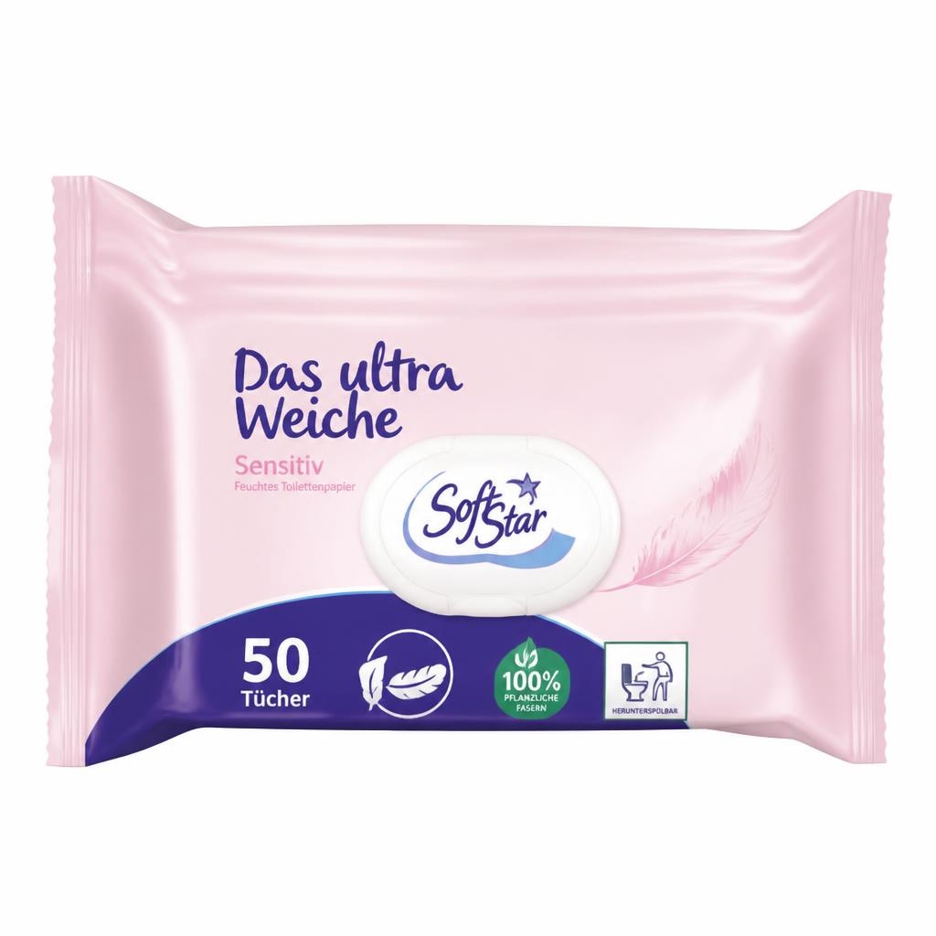 SoftStar Das ultra Weiche Sensitiv vlažni toaletni papir 4 x 50 kom Akcija u trgovini Mueller