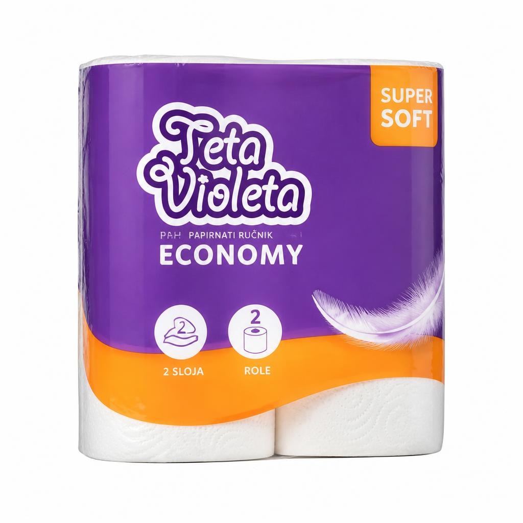 Teta Violeta papirnati ručnik 2 role Akcija u trgovini Tommy