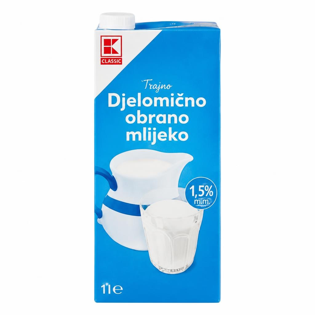 K Classic trajno mlijeko 1 L Akcija u trgovini Kaufland