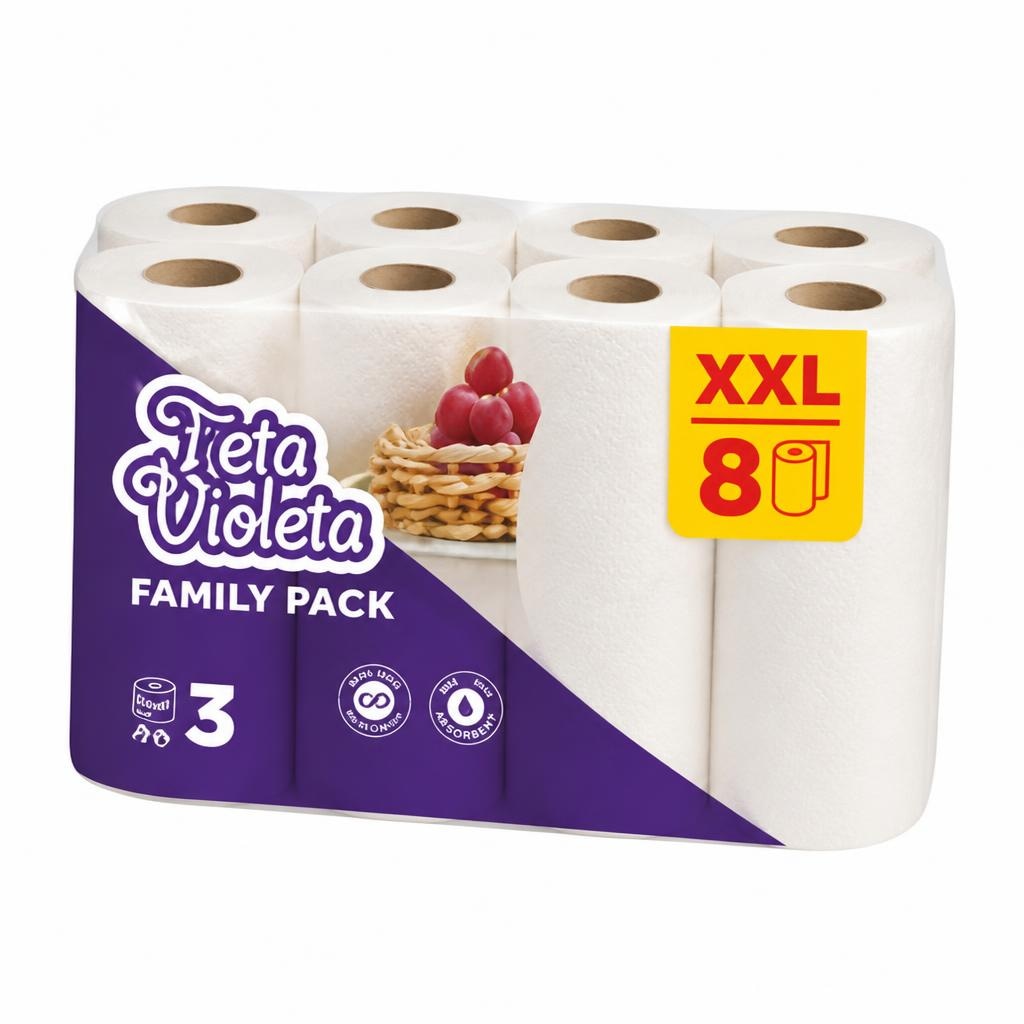 Violeta papirnati ručnik 8 rola Akcija u trgovini Konzum