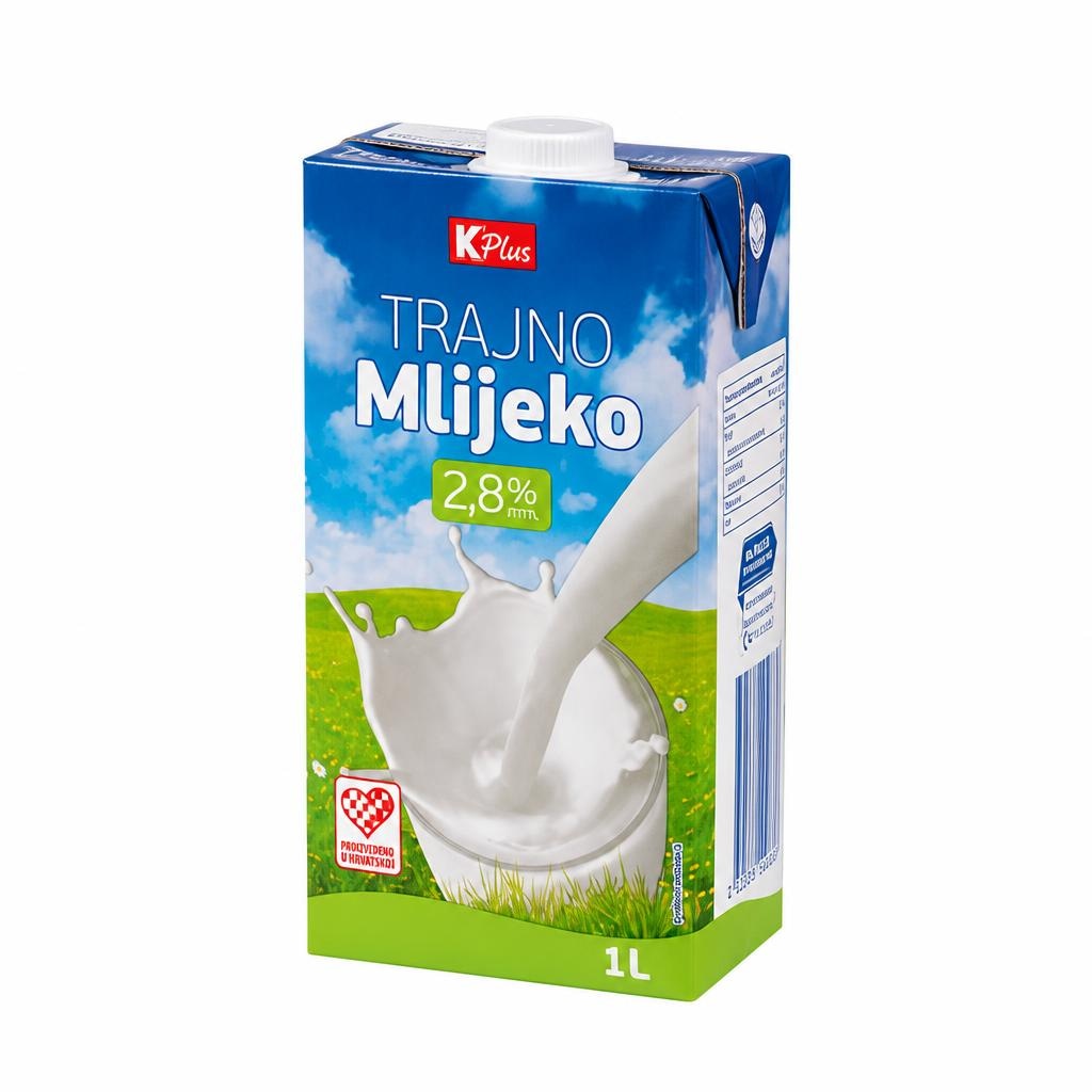 K Plus Trajno Mlijeko 1l - Akcija u trgovini Konzum