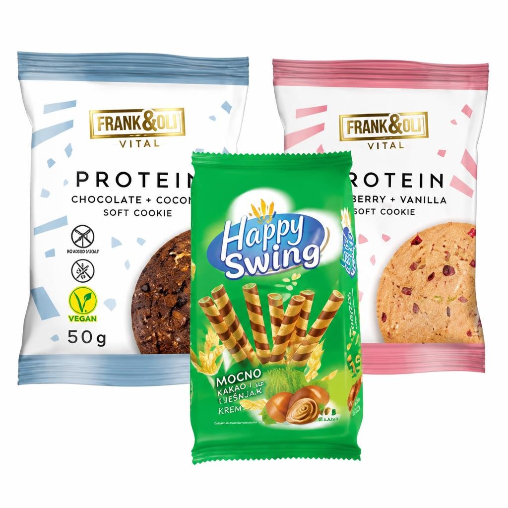 HAPPY SWING ili FRANK&OLI Keksi i vafli 50 - 150 g Akcija u trgovini Plodine