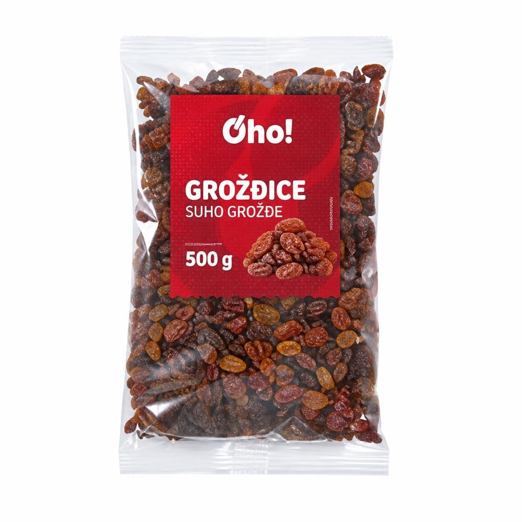 Oho! Suhe grožđice 500 g Akcija u trgovini Plodine