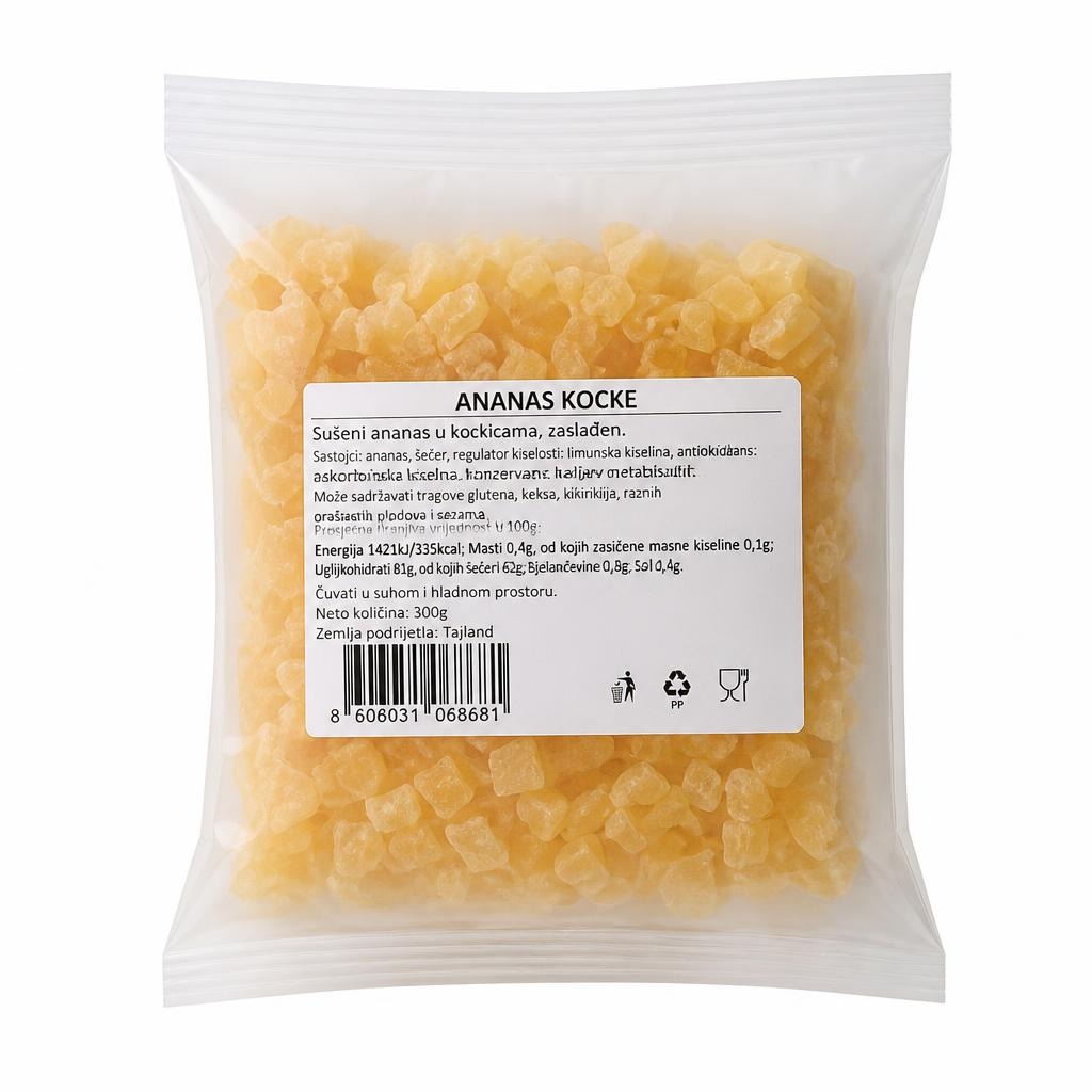 Ananas suhi kockice 300 g Akcija u trgovini NTL
