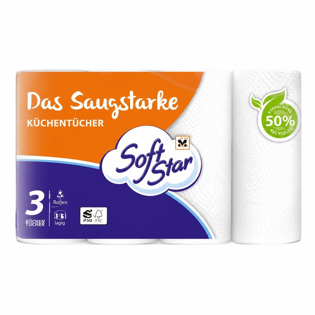 Softstar papirnati ručnici 4x64 listića - Akcija u trgovini Mueller