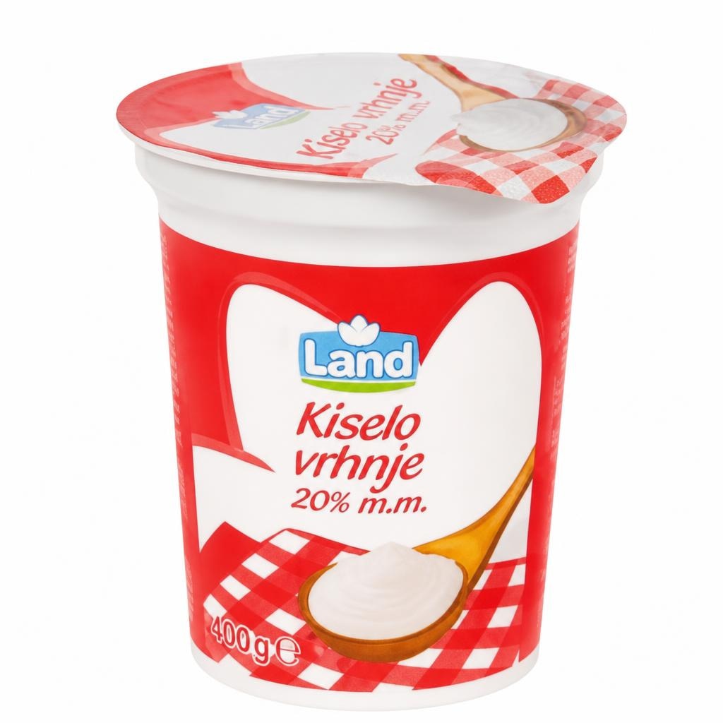 Kiselo vrhnje 20% m.m. 400 g Land - Akcija u trgovini Eurospin