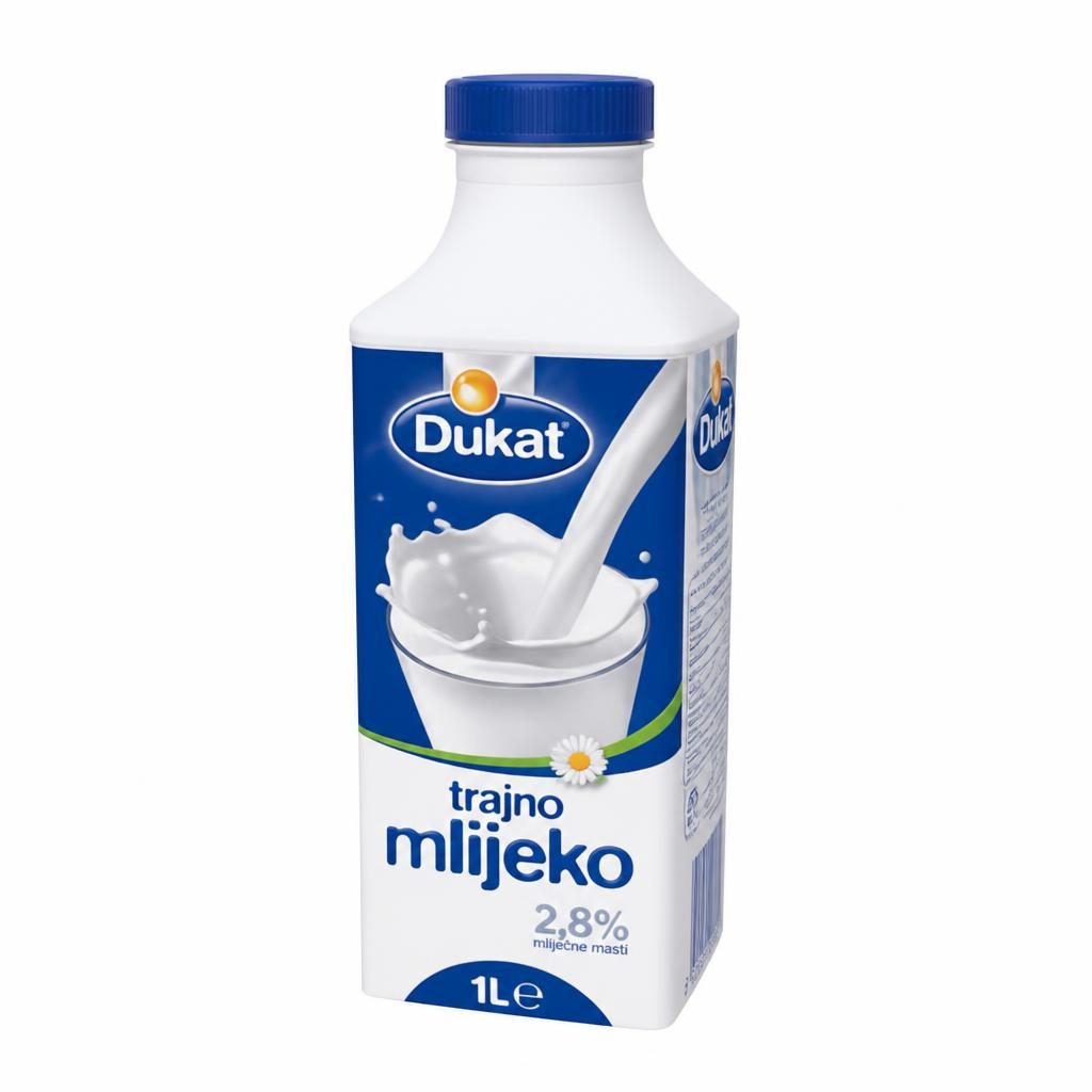 Mlijeko trajno 2,8% m.m. 1 l Dukat Akcija u trgovini NTL