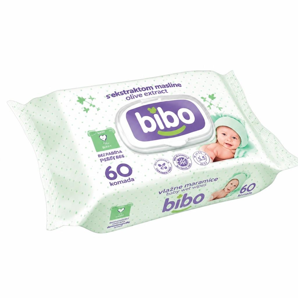 Vlažne maramice Bibo S ekstraktom masline 60/1 Akcija u trgovini Boso