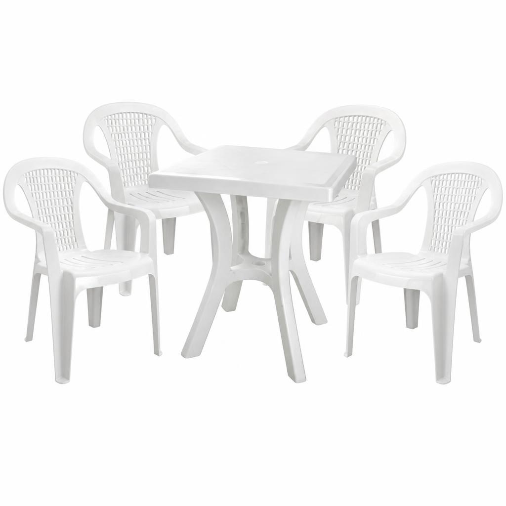 Stol PVC 60x60 + 4 stolice - Akcija u trgovini Vinkoprom