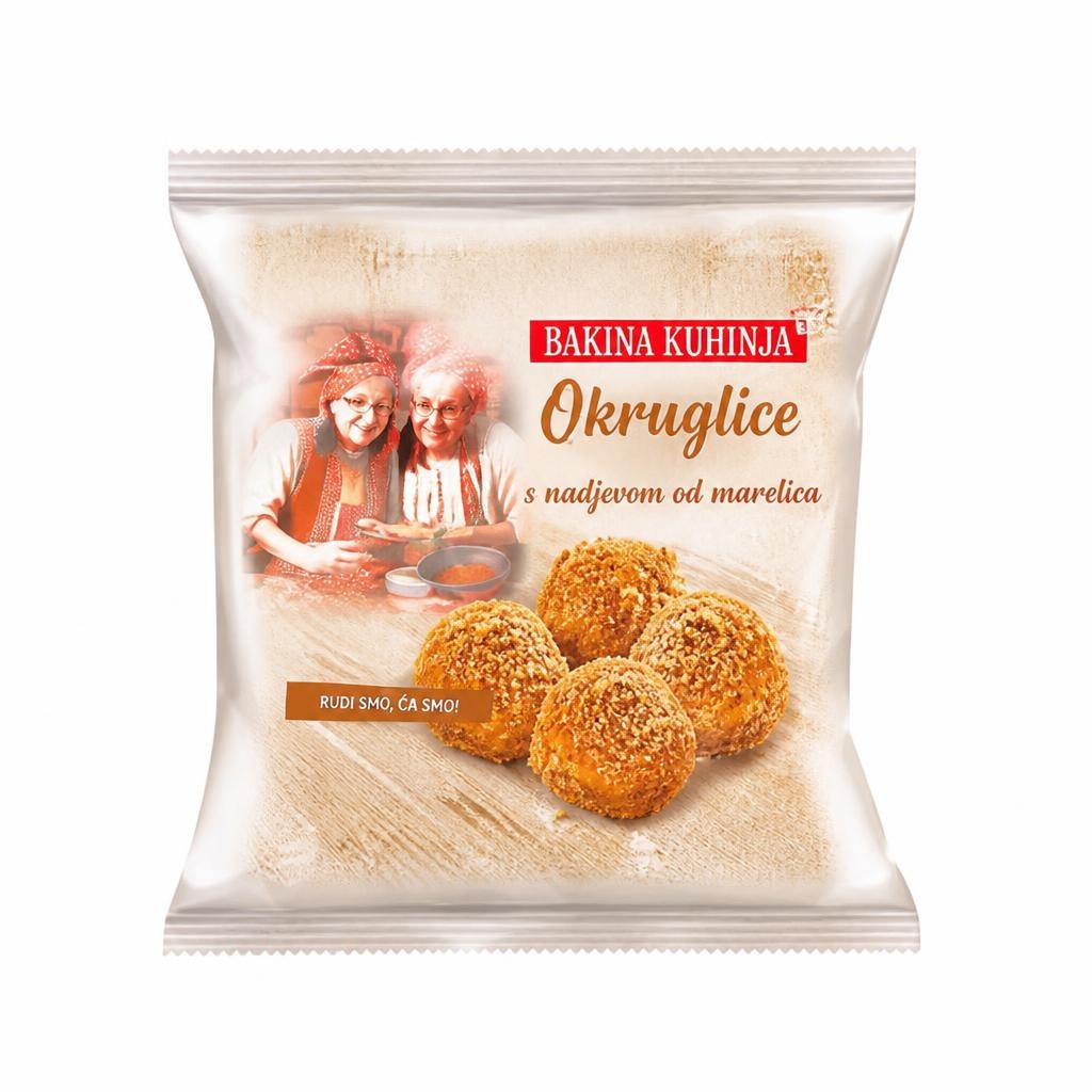 Bakina kuhinja okruglice s nadjevom od marelica 1 kg Akcija u trgovini Stanić Diskont