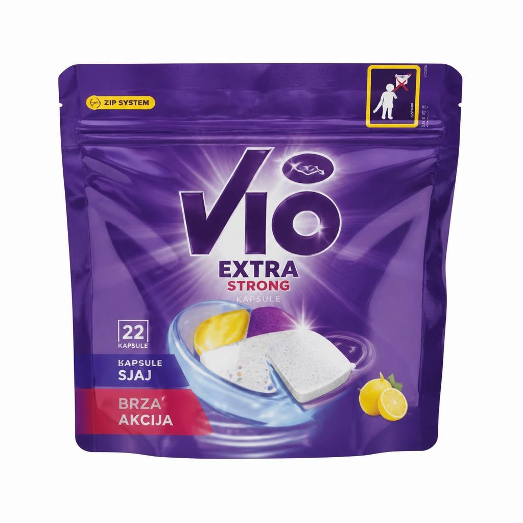 Vio Extra Strong kapsule za strojno pranje posuđa 22 komada Akcija u trgovini Plodine