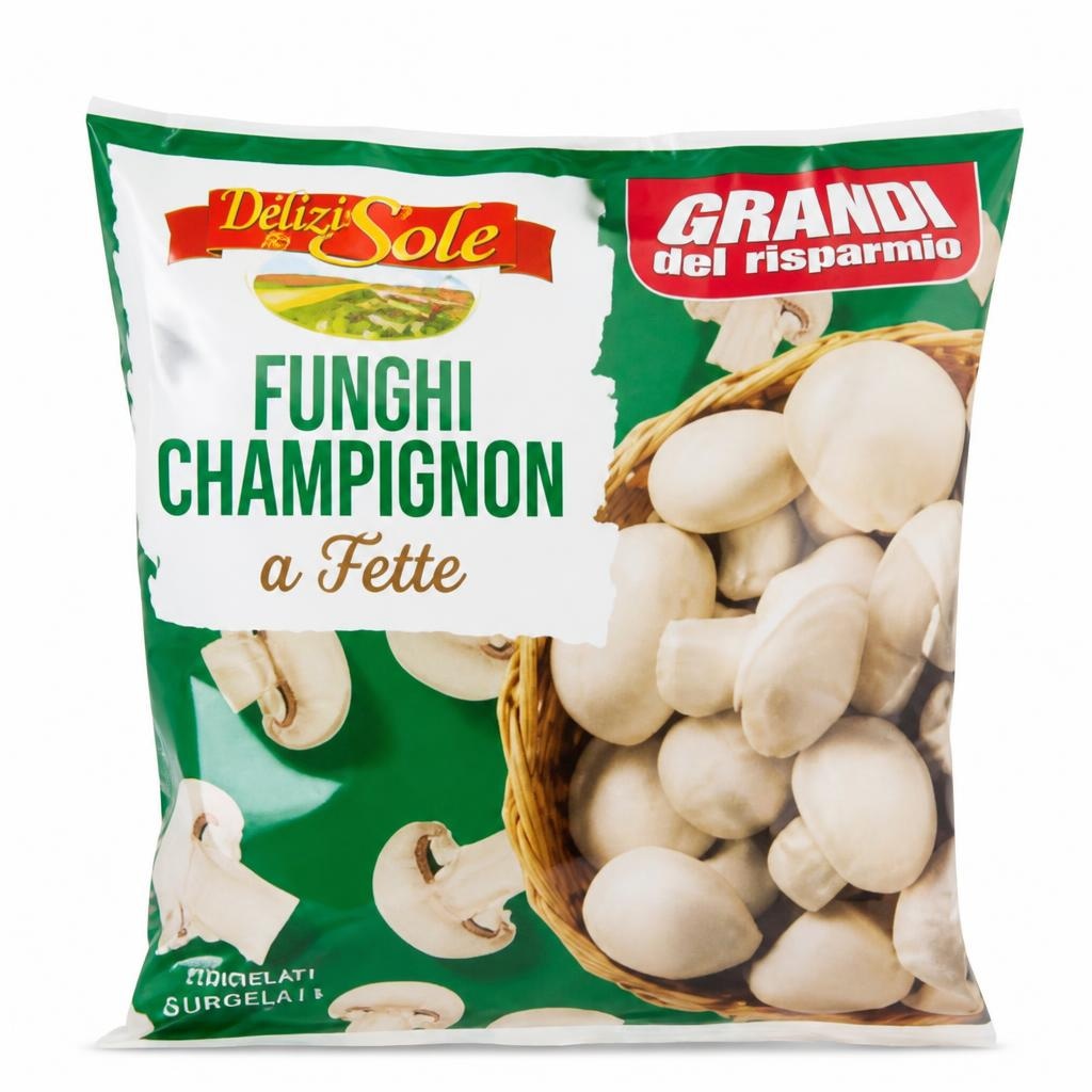 Delizi Sole Smrznuti šampinjoni narezani 1,2 kg - Akcija u trgovini Eurospin