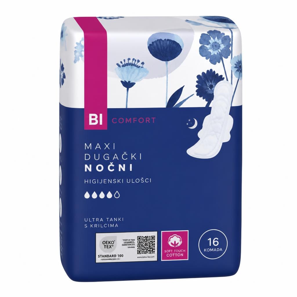 BI COMFORT Maxi dugački noćni higijenski ulošci 16 kom Akcija u trgovini Bipa