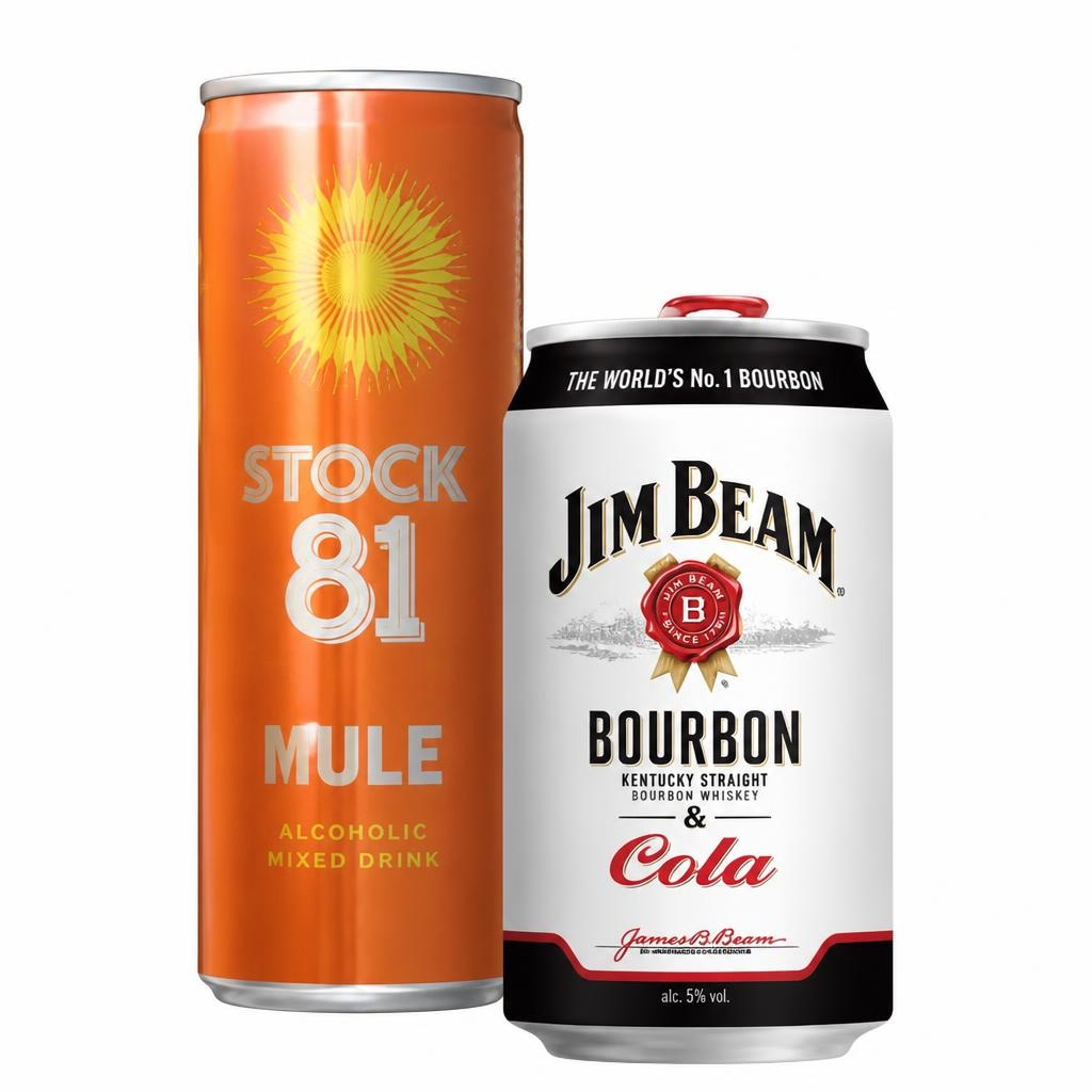 Odabrani asortiman miješanih pića Stock / Jim Beam / Pelinov Akcija u trgovini Ribola
