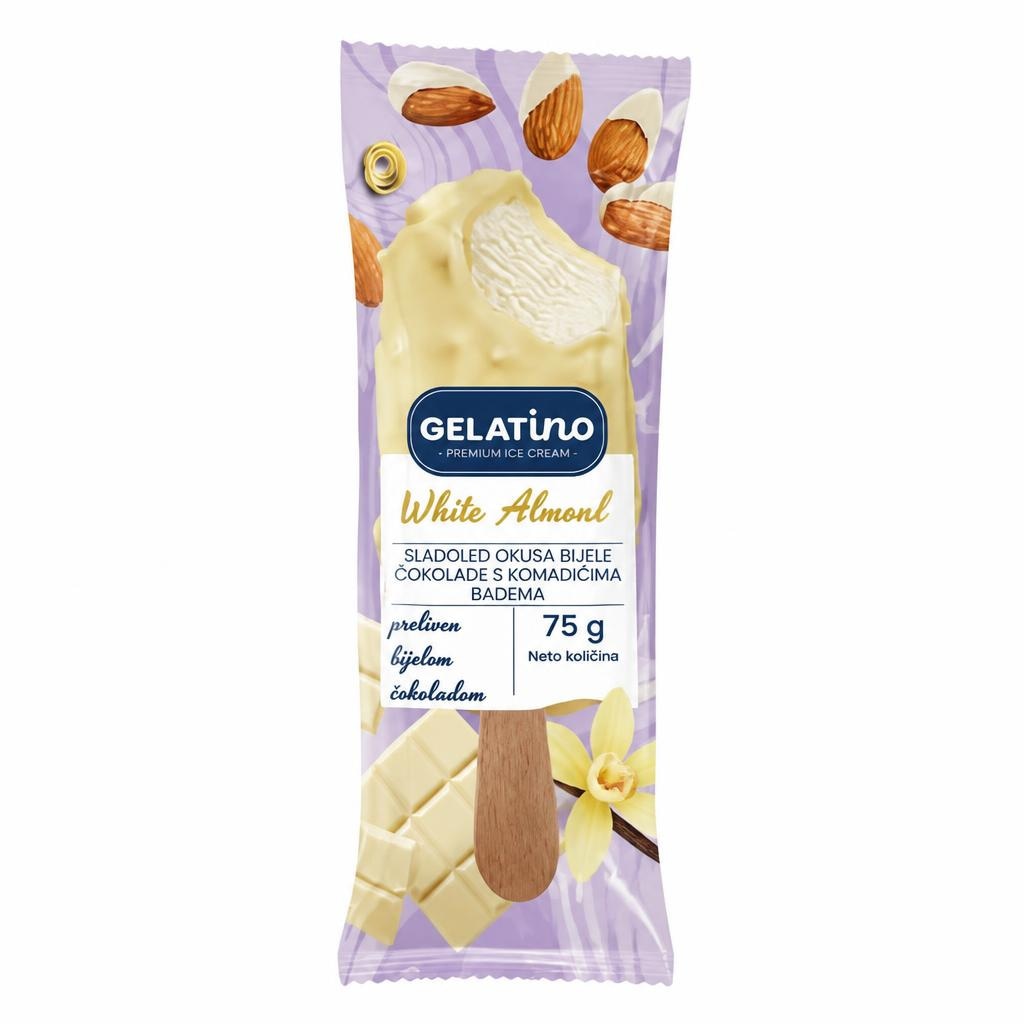 Gelatino Sladoled štapić White Almond 100 ml - Akcija u trgovini Plodine