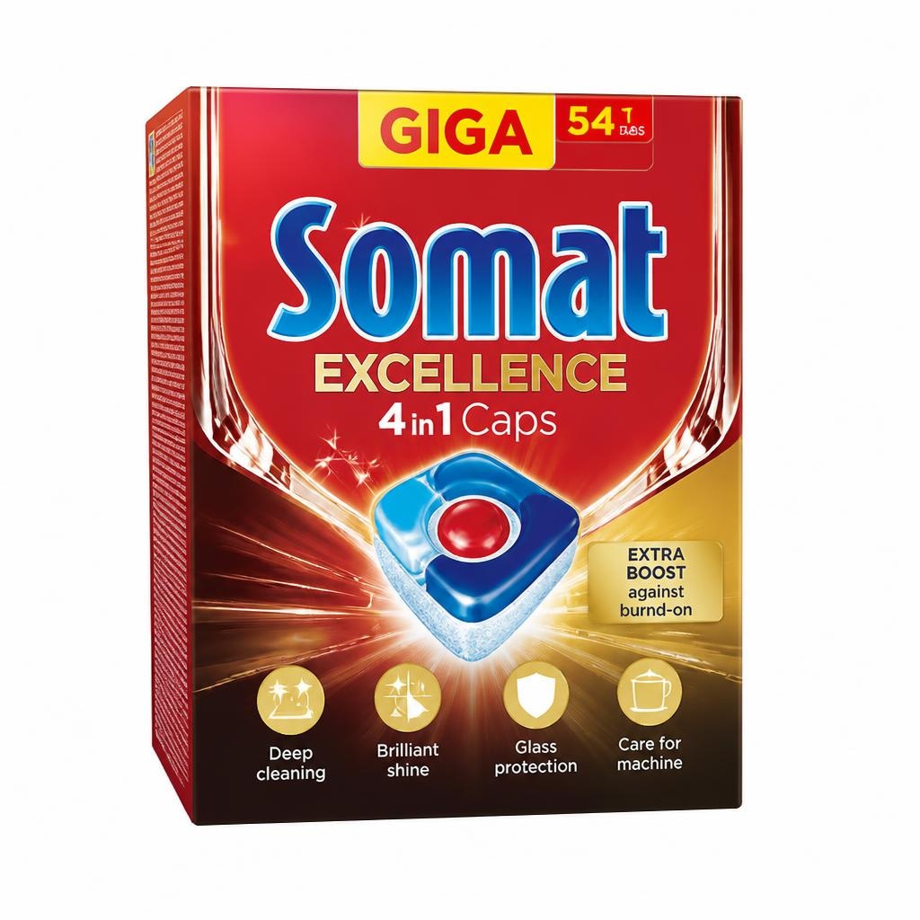 Tablete za strojno pranje posuđa Somat Excellence 54/1 ili 60/1 Akcija u trgovini Spar