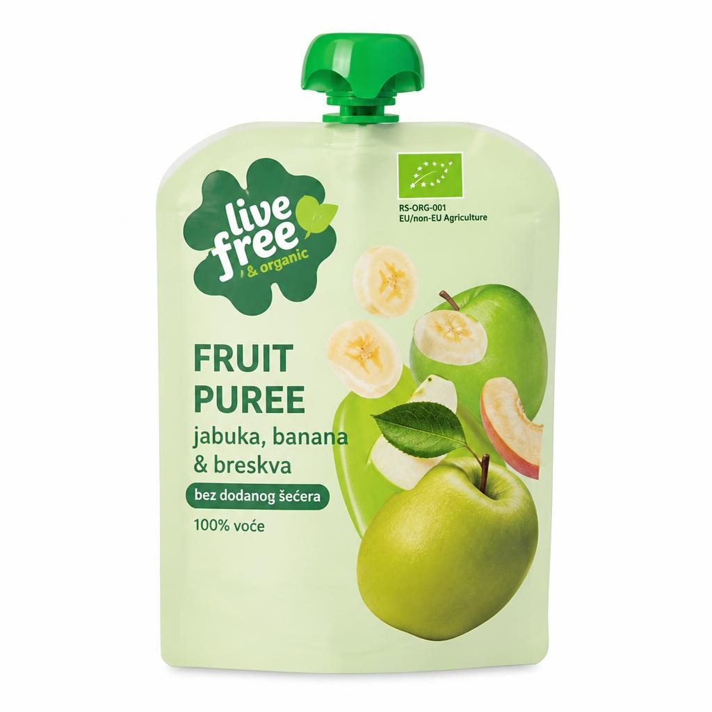 Live Free & Organic voćna kašica 100 g Akcija u trgovini Plodine