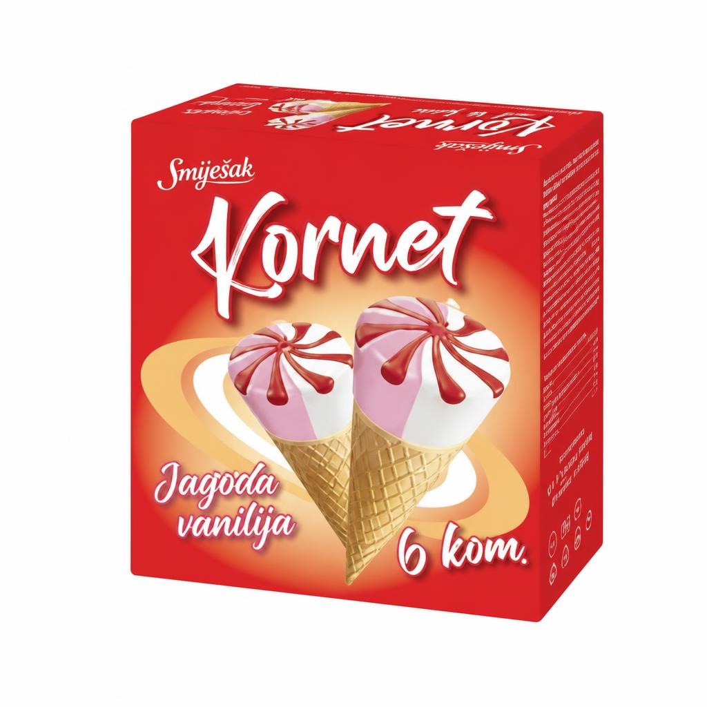 Sladoled Smiješak Jagoda/vanilija 6 x 120 ml Akcija u trgovini Boso