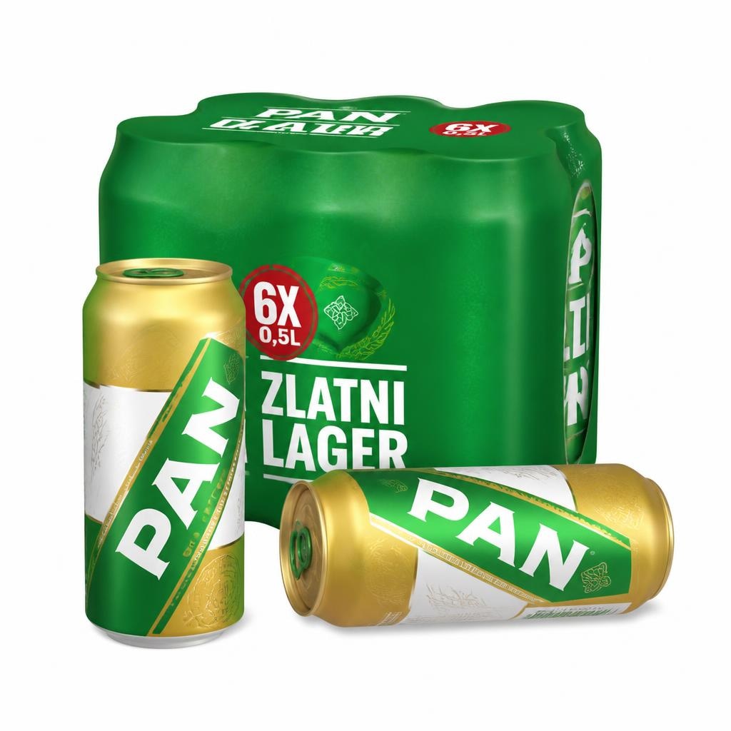 Pan pivo zlatni lager 6x0,5 l Akcija u trgovini Studenac
