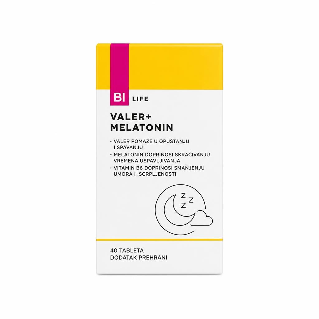BI LIFE Valer+melatonin 40 kom Akcija u trgovini Bipa