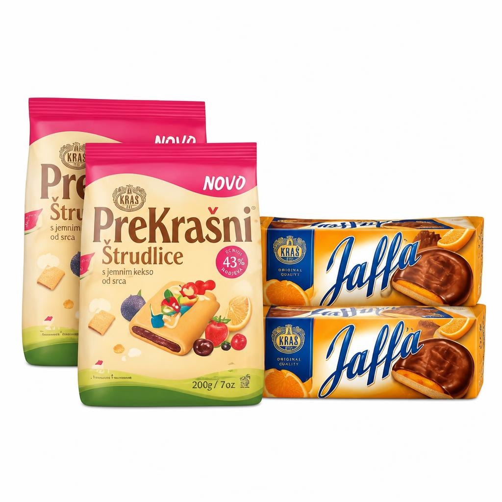 Kraš Keksi Jaffa ili Štrudlice 120 - 250 g - Akcija u trgovini Plodine