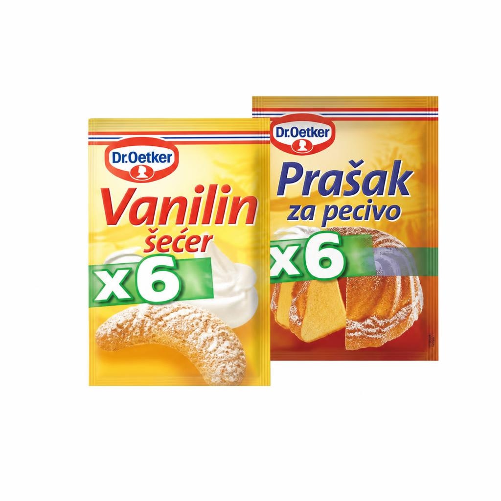 Dr.Oetker prašak za pecivo / vanilin šećer 6x12g, 6x8g Akcija u trgovini Konzum
