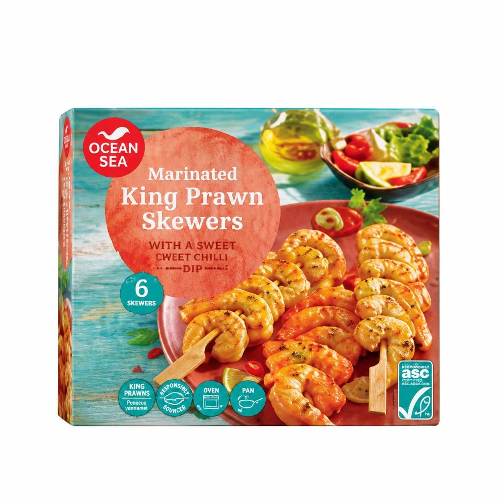 Kraljevske kozice na ražnjiću 320 g Ocean Sea - Akcija u trgovini Lidl