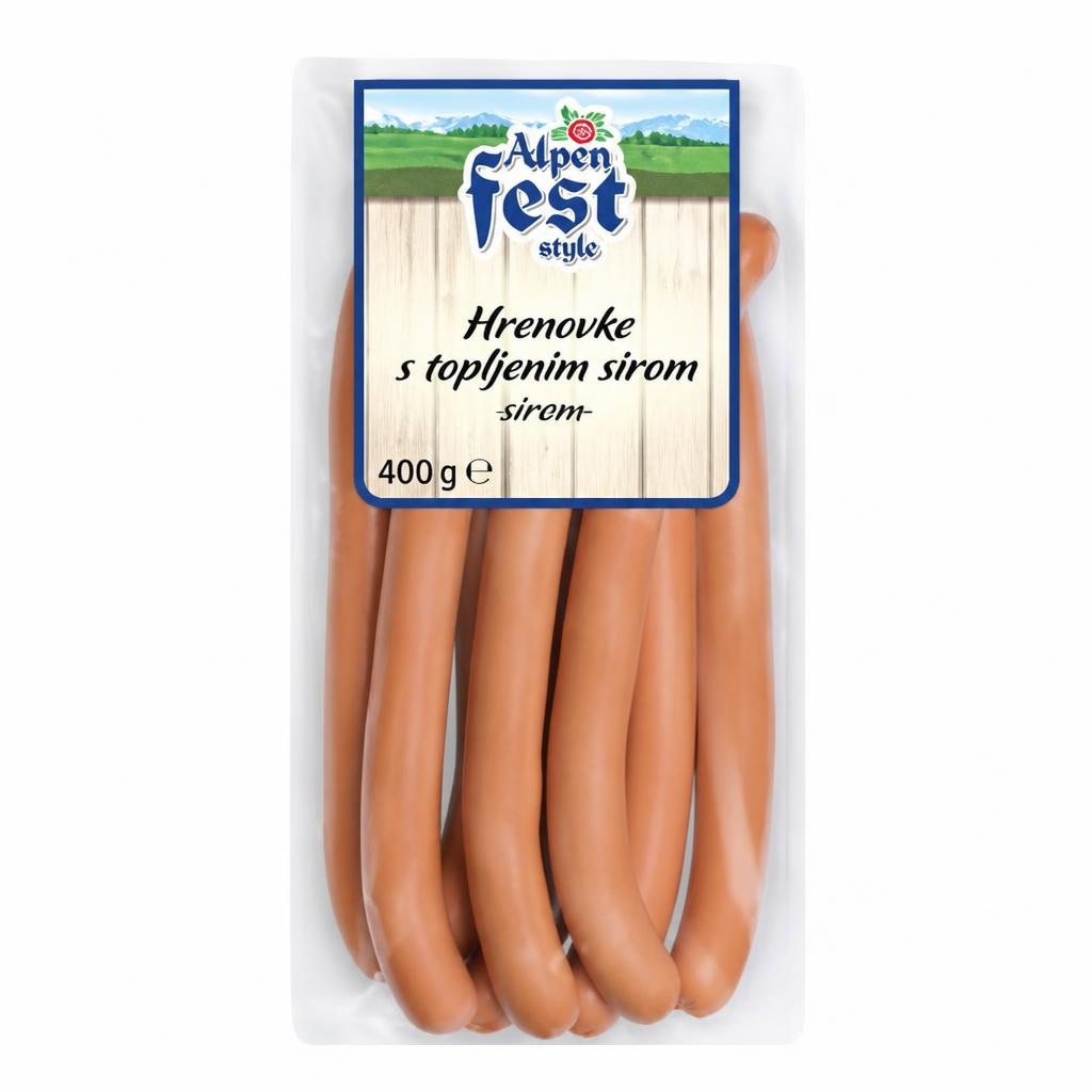 Alpenfest Hrenovke s topljenim sirom 400 g Akcija u trgovini Lidl