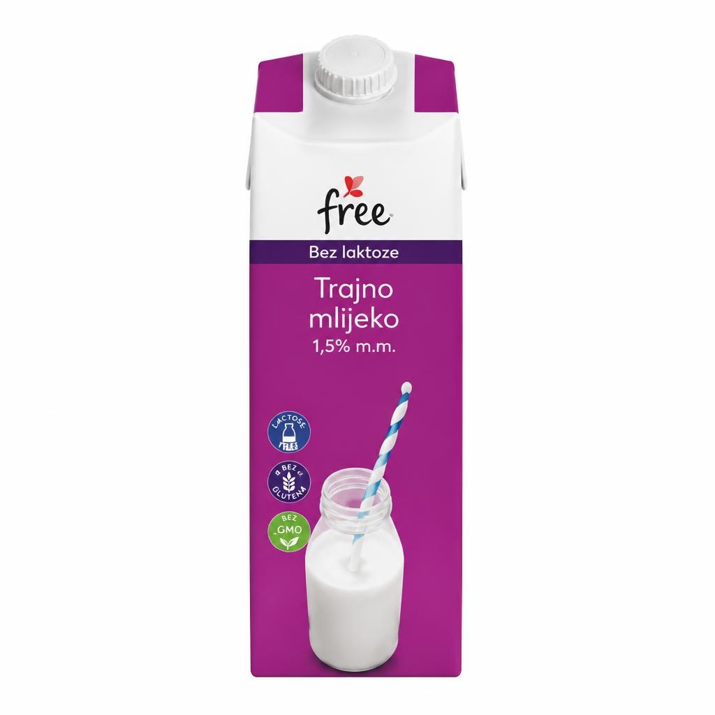 free trajno mlijeko 1 L Akcija u trgovini Kaufland