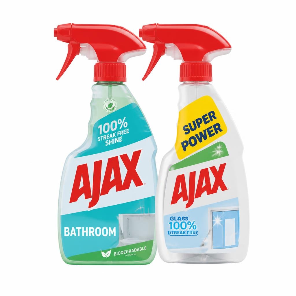 Ajax sredstvo za čišćenje kupaonice + sredstvo za čišćenje stakla 750 ml + 750 ml Akcija u trgovini Lidl