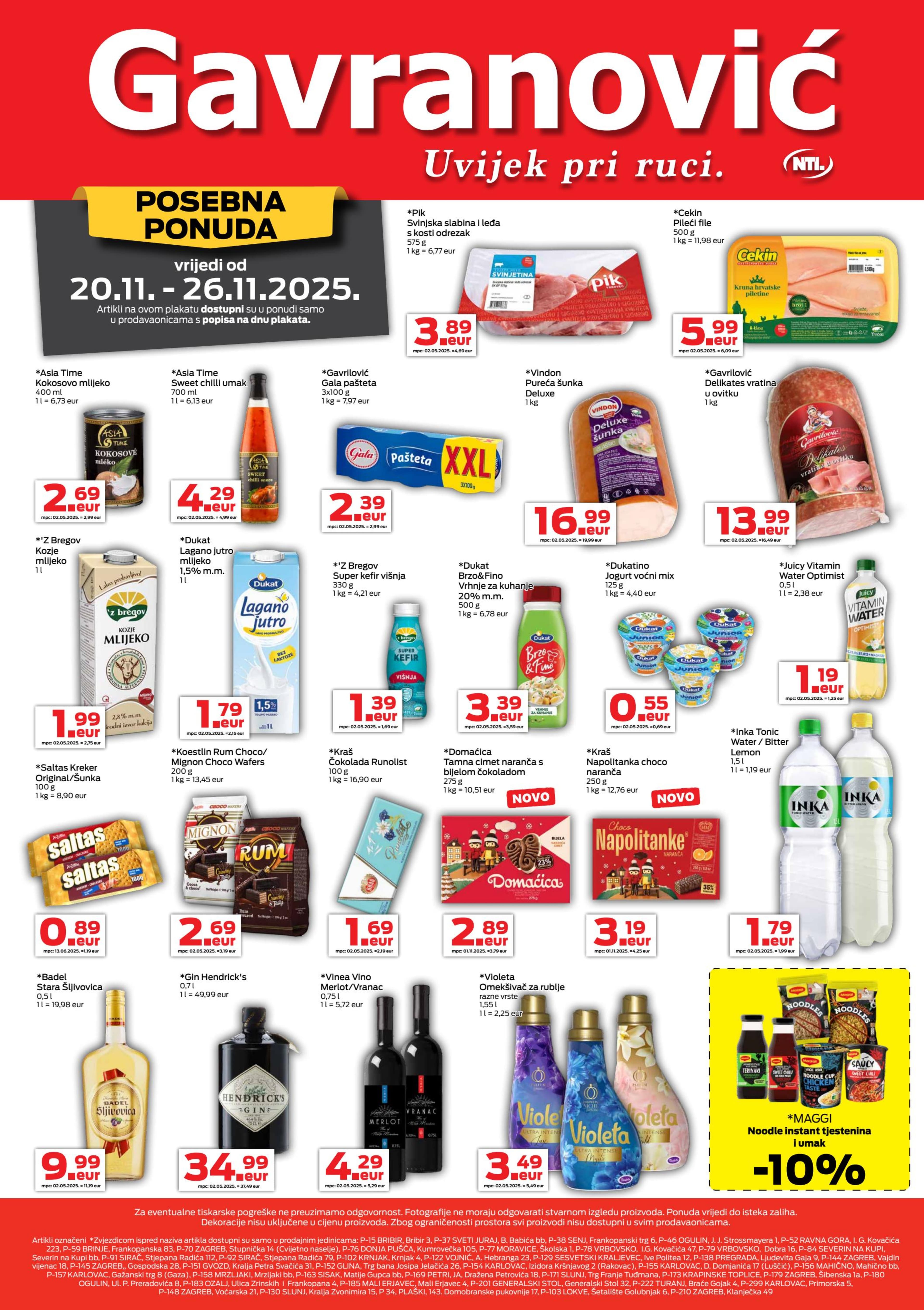 Stranica 1. Gavranović kataloga - Akcije od 20.11. do 26.11.2025.