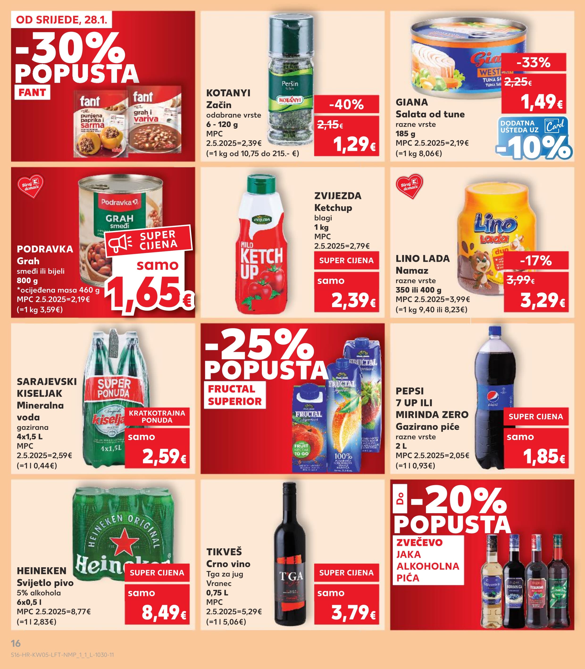 Stranica 16. Kaufland kataloga - Tjedna Akcija Prehrana