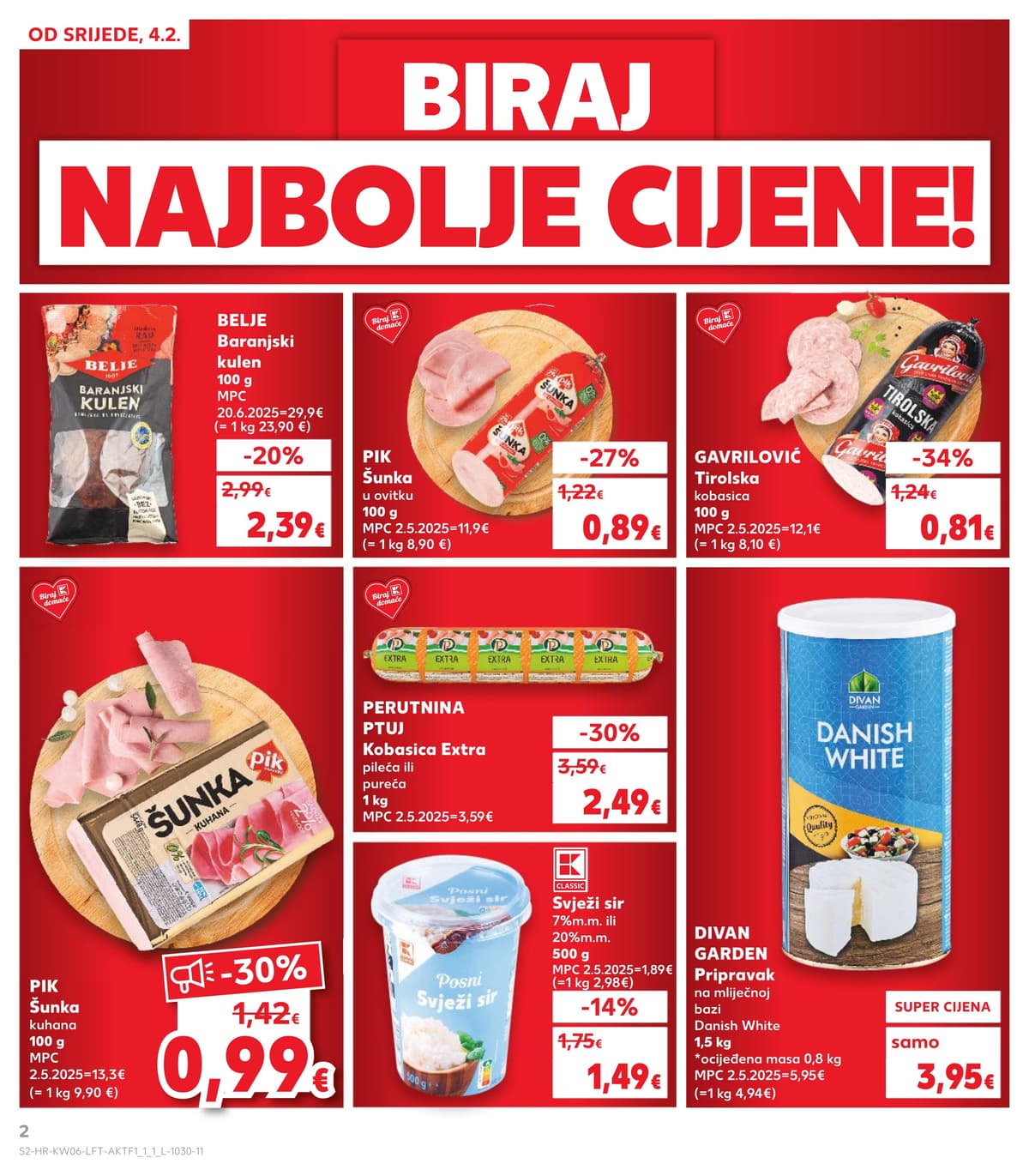 Stranica 2. Kaufland kataloga - Tjedna Akcija Prehrana od 14.02.2026.