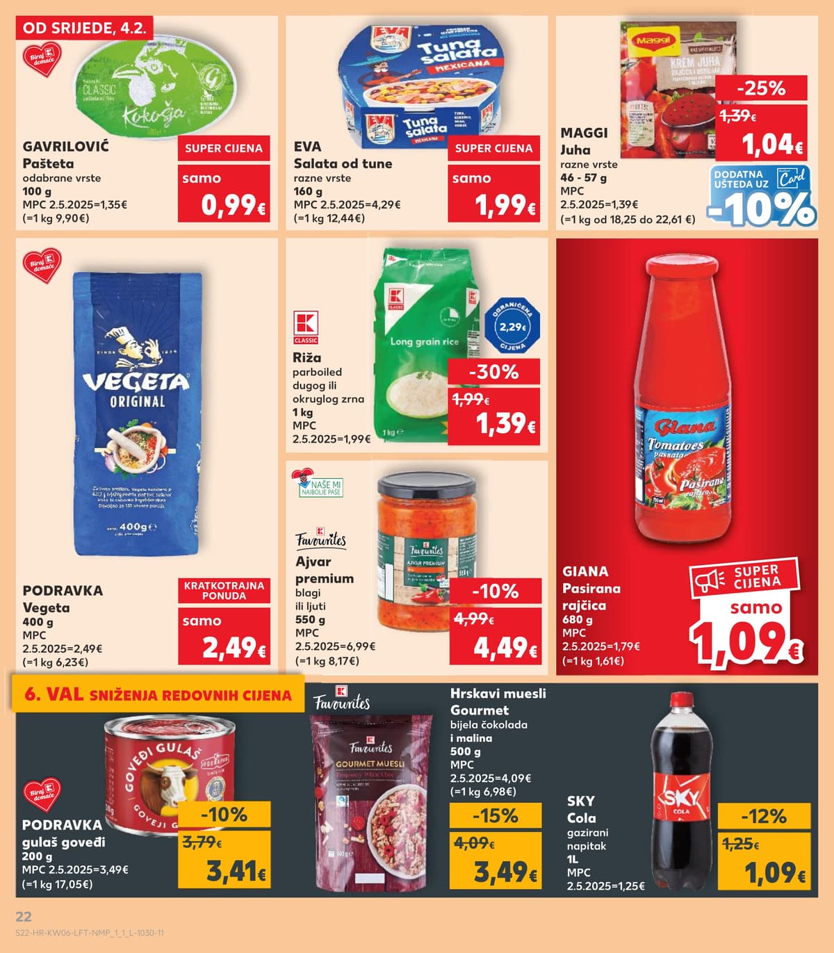 Stranica 22. Kaufland kataloga - Tjedna Akcija Prehrana od 14.02.2026.