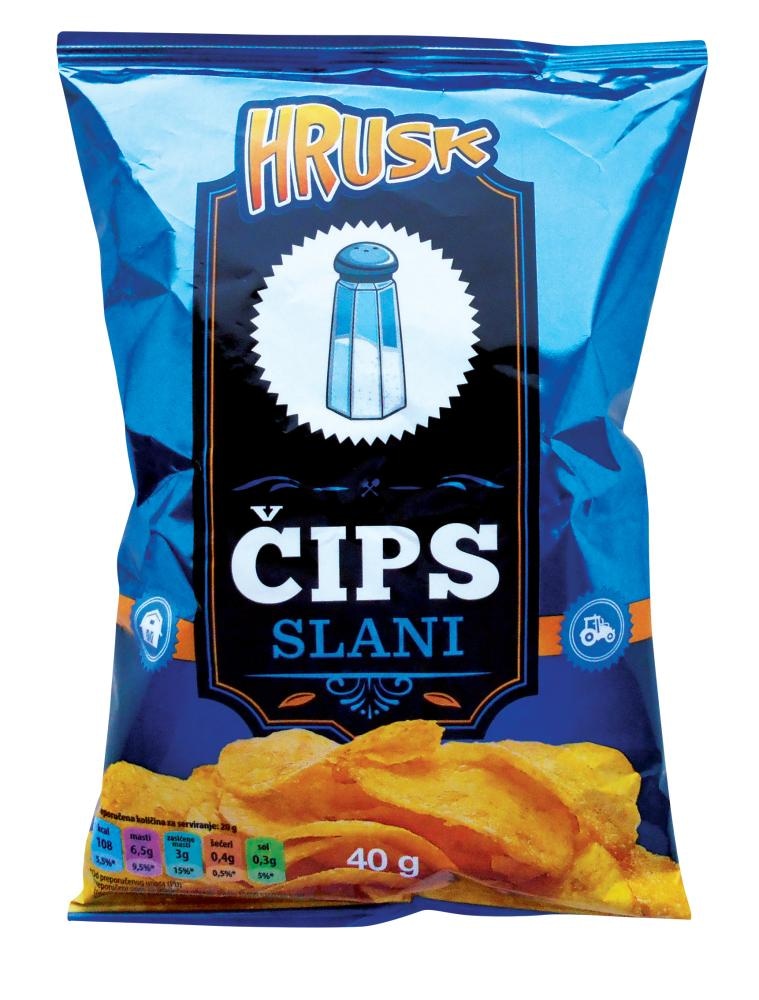 Čips Hrusk slani, paprika 40 g - Akcija u trgovini Bakmaz