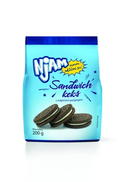 Kakaov keks s mliječnim punjenjem 200 g